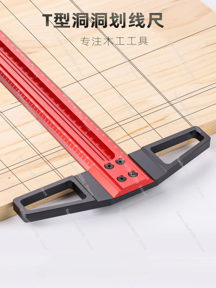 Aluminum Alloy Lineation Ruler High Precision Hole Ruler L-Square Positioning Cutting Woodworking Drawing Line Tool