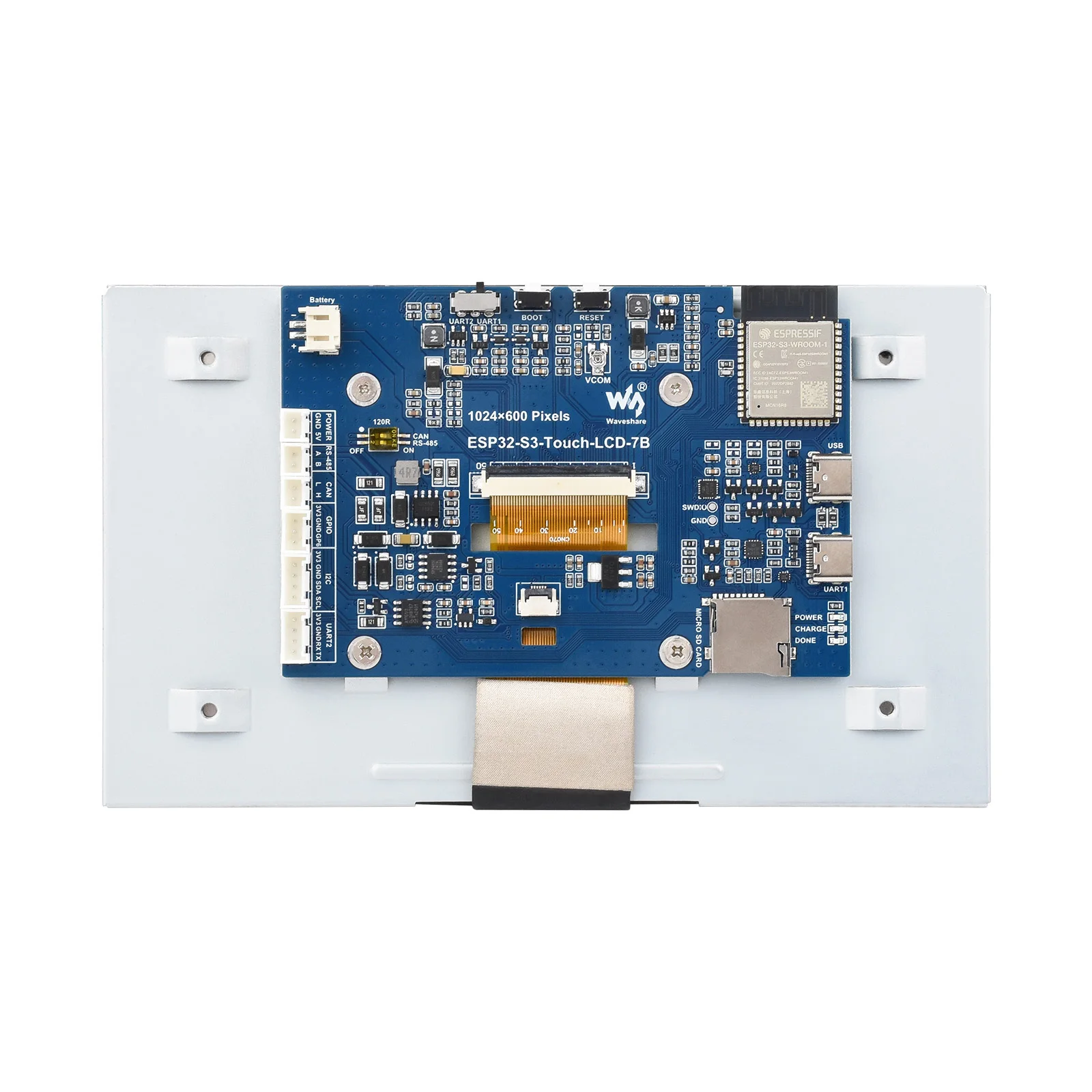 ESP32 ESP32-S3 7 بوصة لوحة تطوير العرض نوع B 1024x600 32 بت LX7 معالج ثنائي النواة يدعم WiFi & Bluetooth