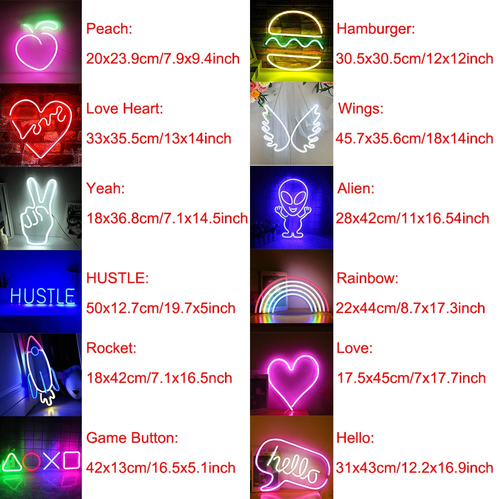 Hambuger Shape LED Neon Night light USB Powered Neon Sign for Wall Bedroom Decor Indoor Party Bar Wall Hanging Lamp Kids Gift