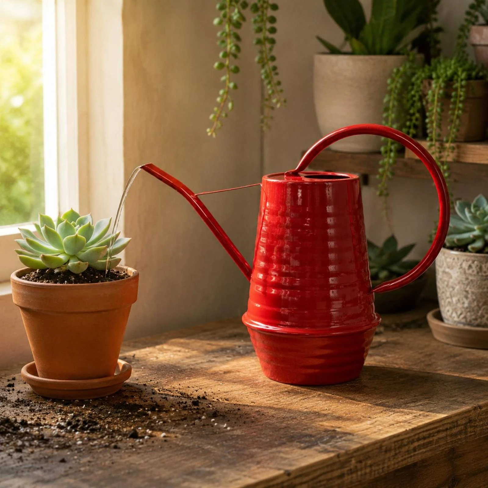 Regadera de metal resistente a - Gardening Tools Long reseña y precio