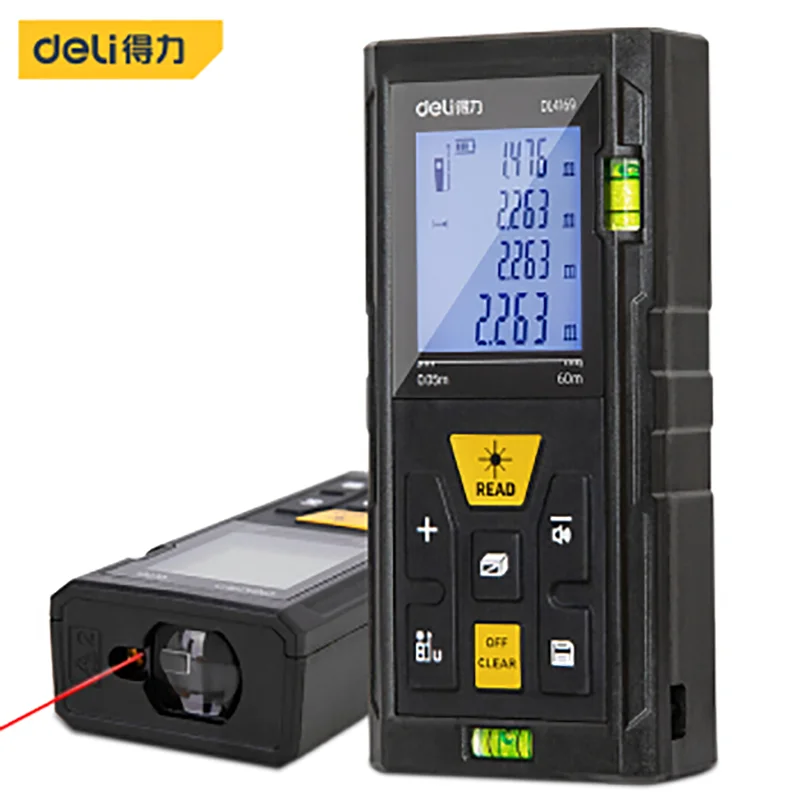 

DELI 4169 Handheld Laser Rangefinder High Precision Electronic Ruler Infrared Room Measuring Instrument 60m