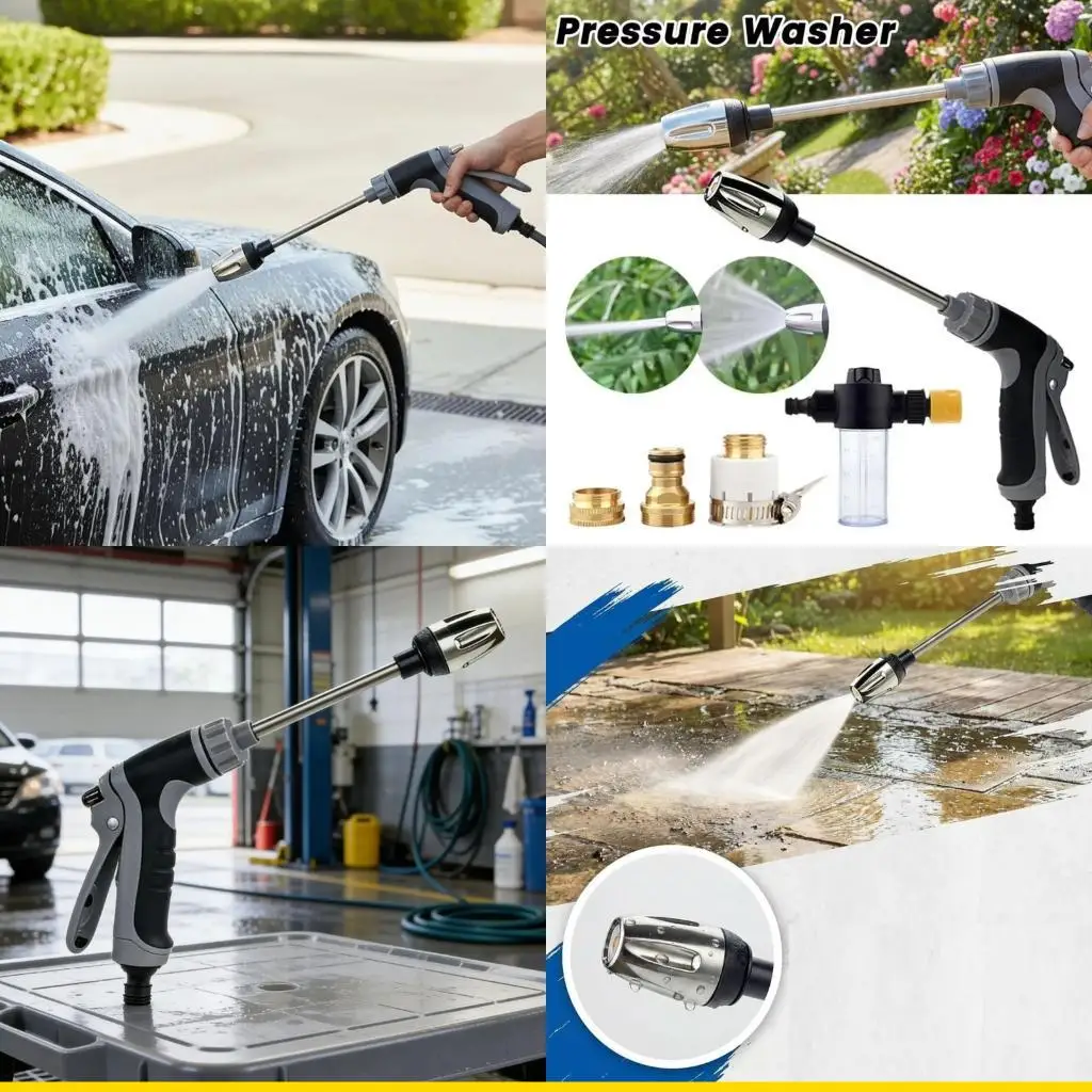 SZCH Multipurpose Adjustable Water Jet Guns With Ergonomic Handle For Efficient Patio Driveway Home And Garden Maintenance