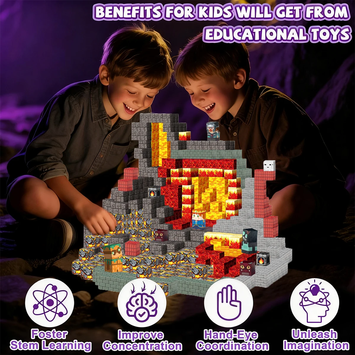 Magnetic Building Blocks Construction Sets For 3Years+ Old Kids Magnet Cube Set STEM Montessori Sensory Toy 80/150/200PCS