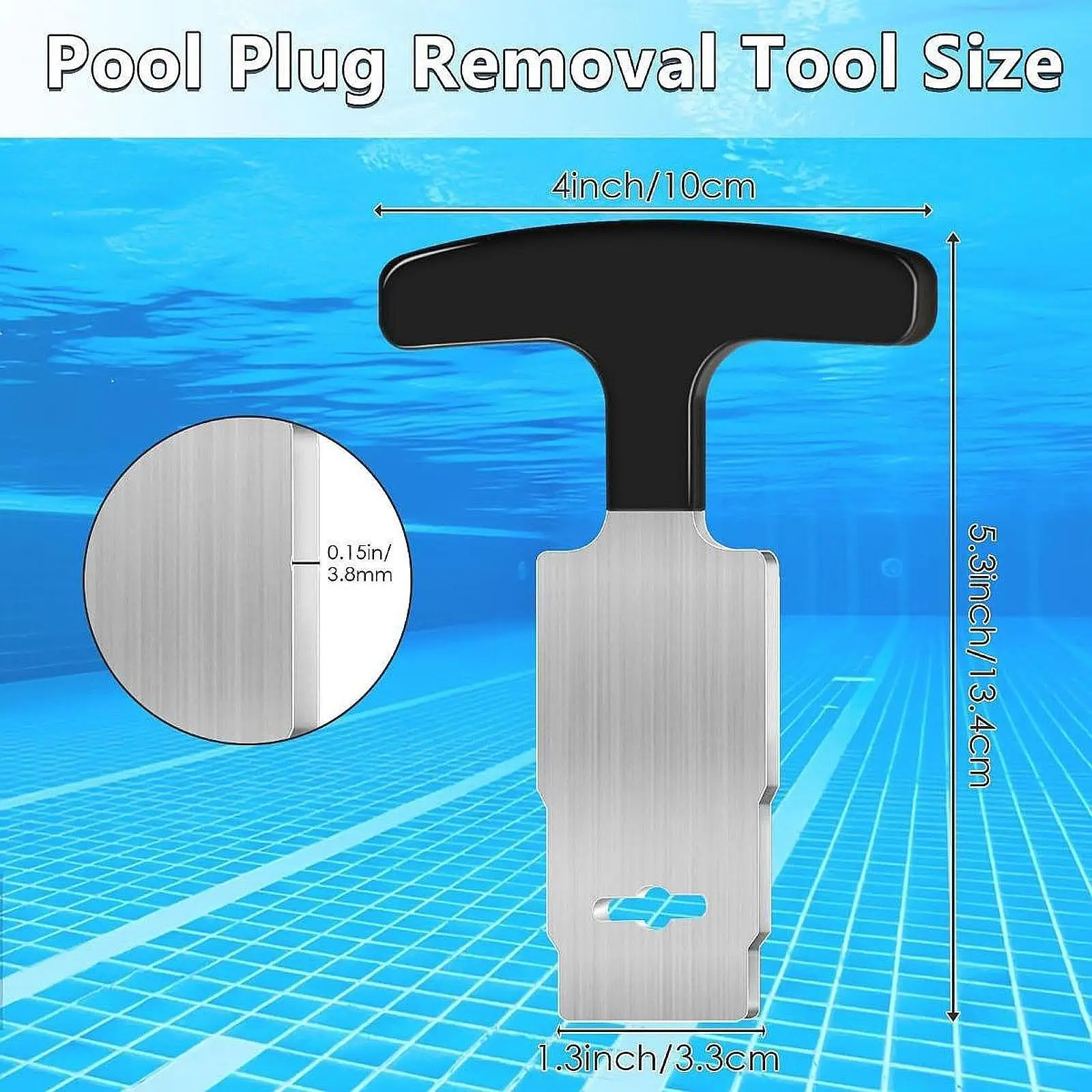 

Pool Plug Removal Tool, Metal Eyeball Seat Removal Tool, Fits 1.5" Pool SPA