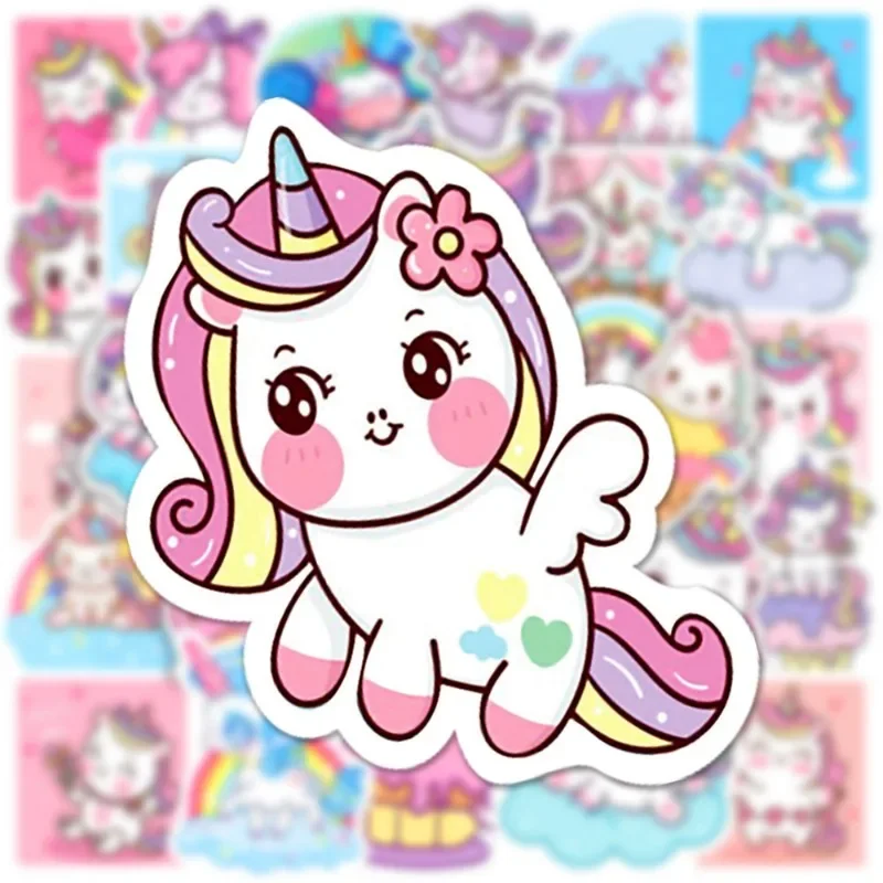 50pcs Cute My Little Pony Unicorn Cartoon Stickers Kawaii Decals Kid Toy DIY Laptop Suitcase Notebook Decoration Sticker