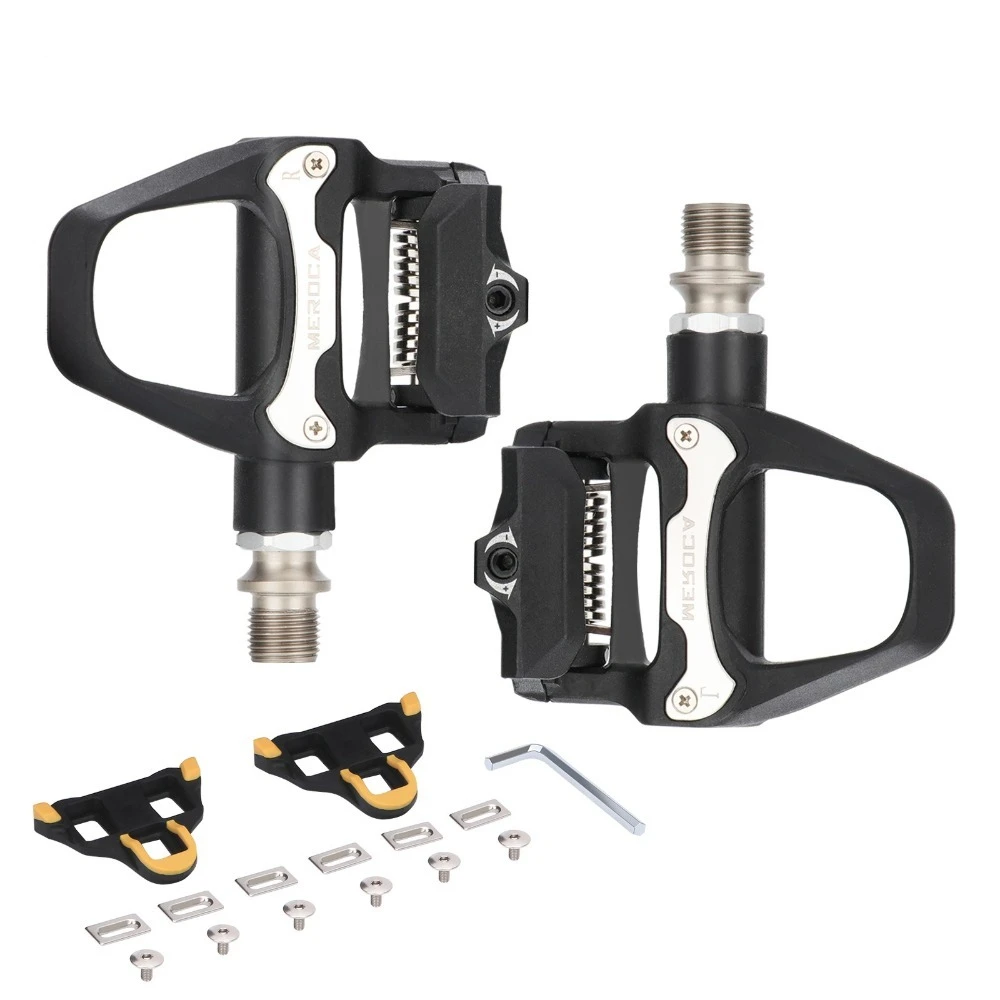 MEROCA R26 Road Bike Pedal SPD SL System Cycling Bearing Cleats Bicycle Locking Pedals with Locking Plate Clipless Pedal