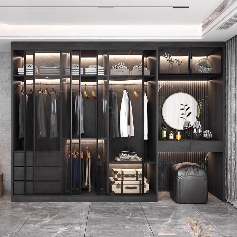 Partisi Lemari Ruang Tamu Kamar Tidur Kabinet Penyimpanan Plastik Lemari Pakaian Kain Nordic Modern Guarda Roupa Perabot Hotel