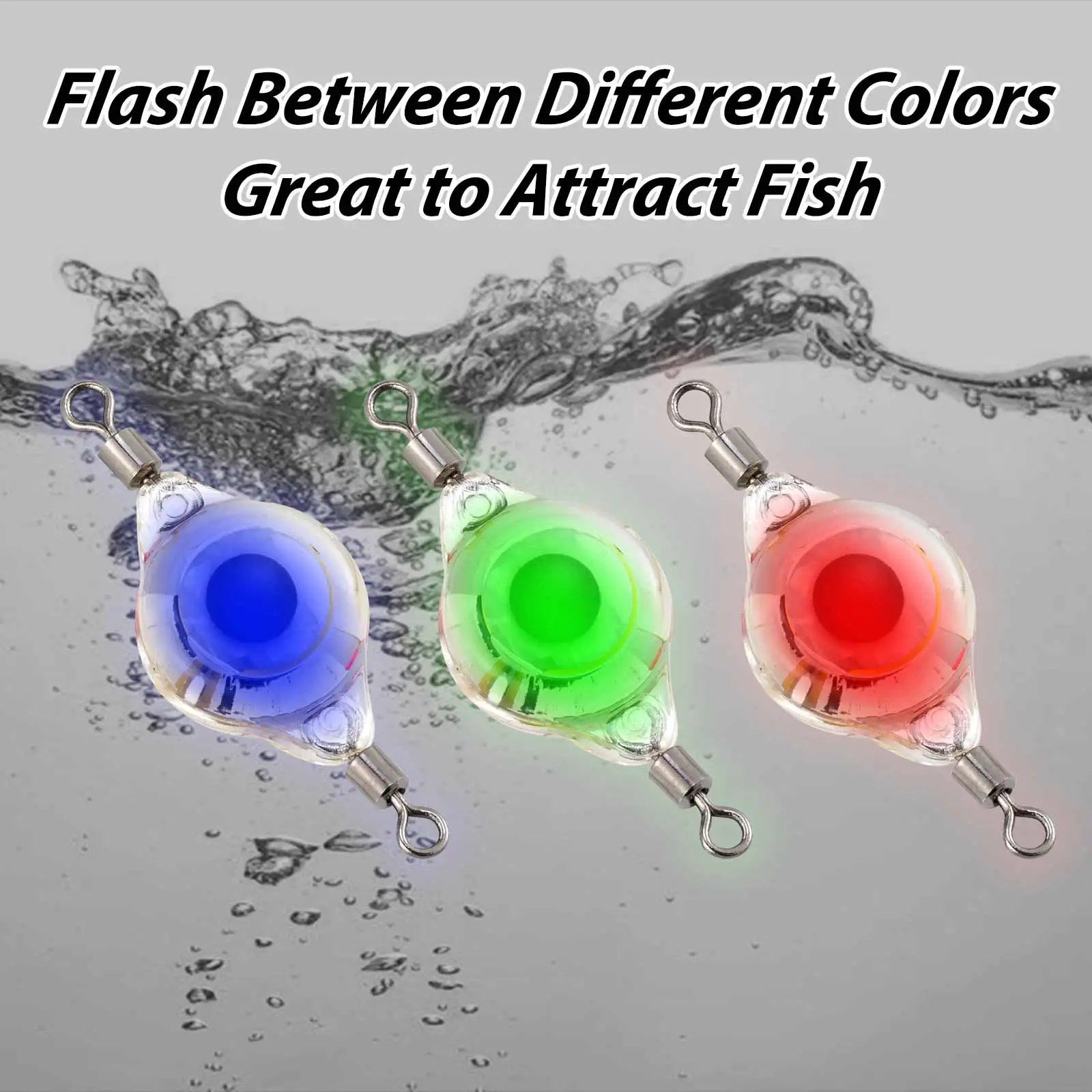 5pcs Mini Fishing Led Lure Flashlight Deep Drop Eye Shape Underwater Fish Attractant Light Bait Flasher Halibut Walleye Bass