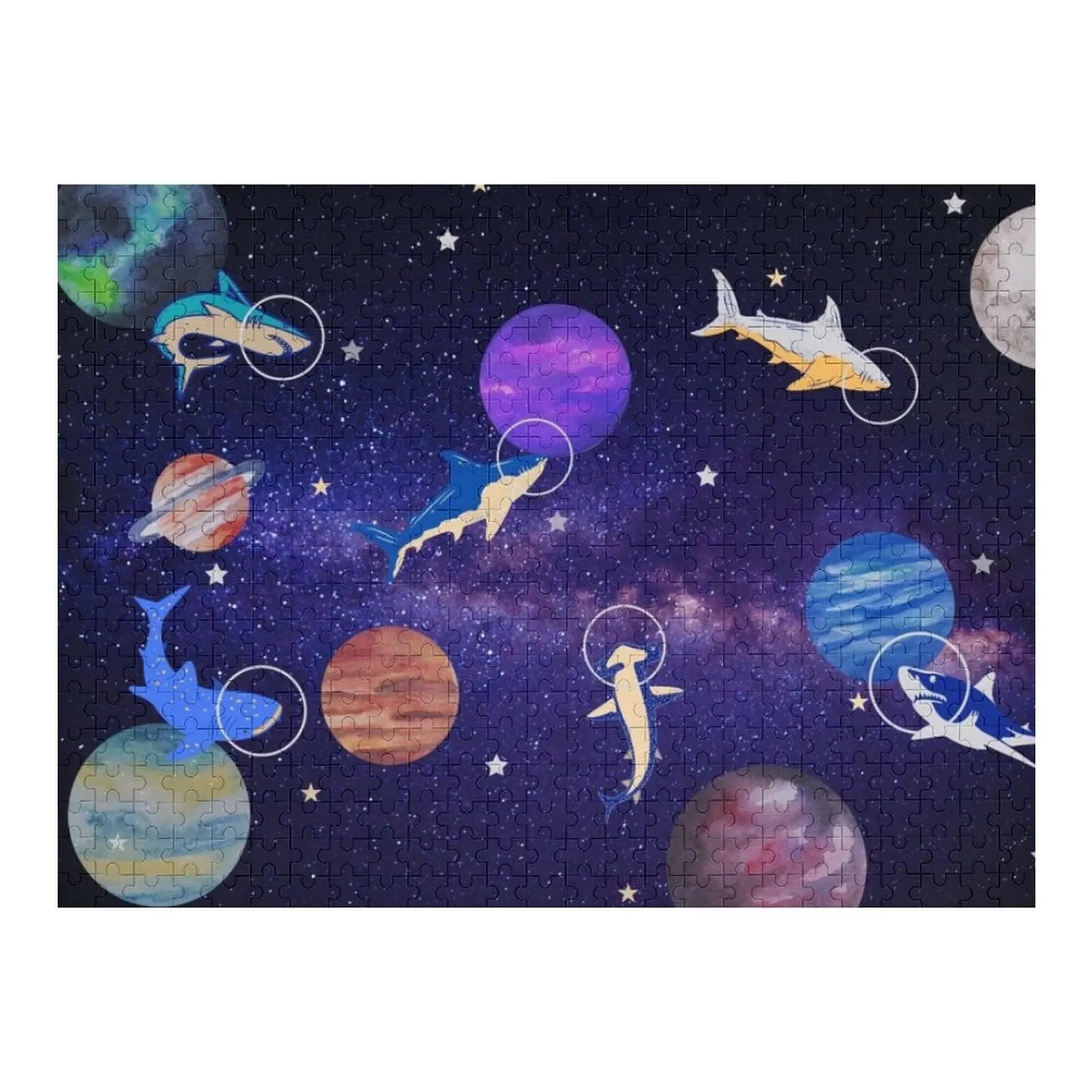 

Акула-сказка в космосе Пазл Деревянный пазл с животными для детей Аниме Пазл