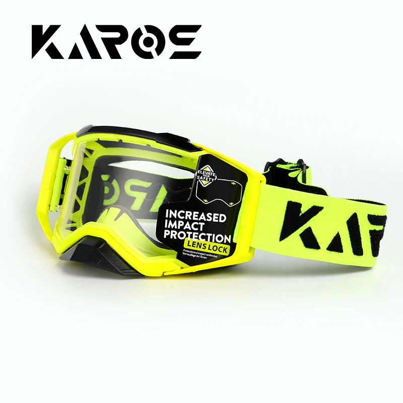 KAROS Sports Goggles Wide-Field Lens 3-Layer Shock-Absorbing Pad Adjustable Band UV Protection Ski Motorcycle Eyewear  K339