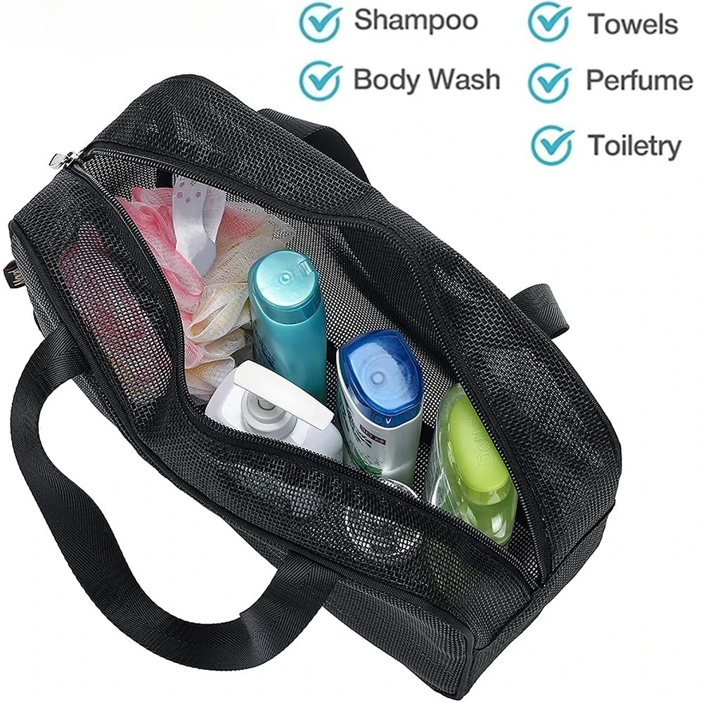 Large Capacity Portable Toiletry Organizer Mesh Shower Caddy Tote Bag Cosmetic Storage Bag Used For Multifunctional Shower Bag