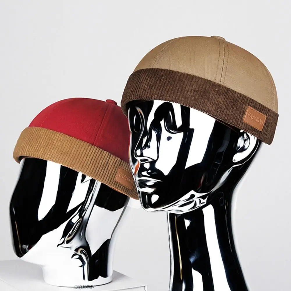 قبعة كاجوال قابلة للتعديل بدون إطار عتيقة بلون سادة قبعة دوكر سروال قصير للمالك للجنسين #4