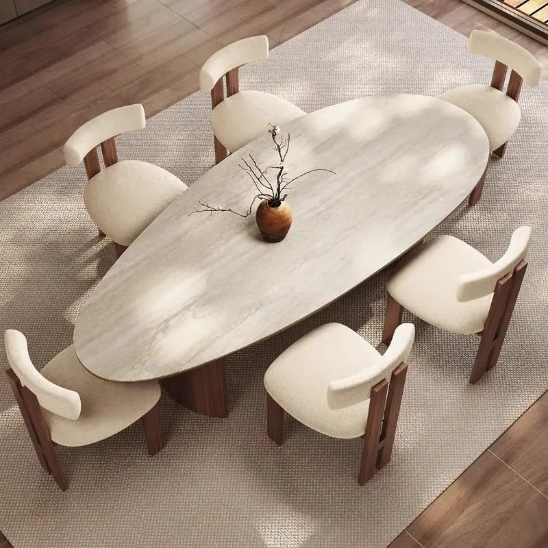 

*/2025 Slate Tabletop Dining Table Italian Minimalist Droplet Shape Home Dining Table Factory Wholesale