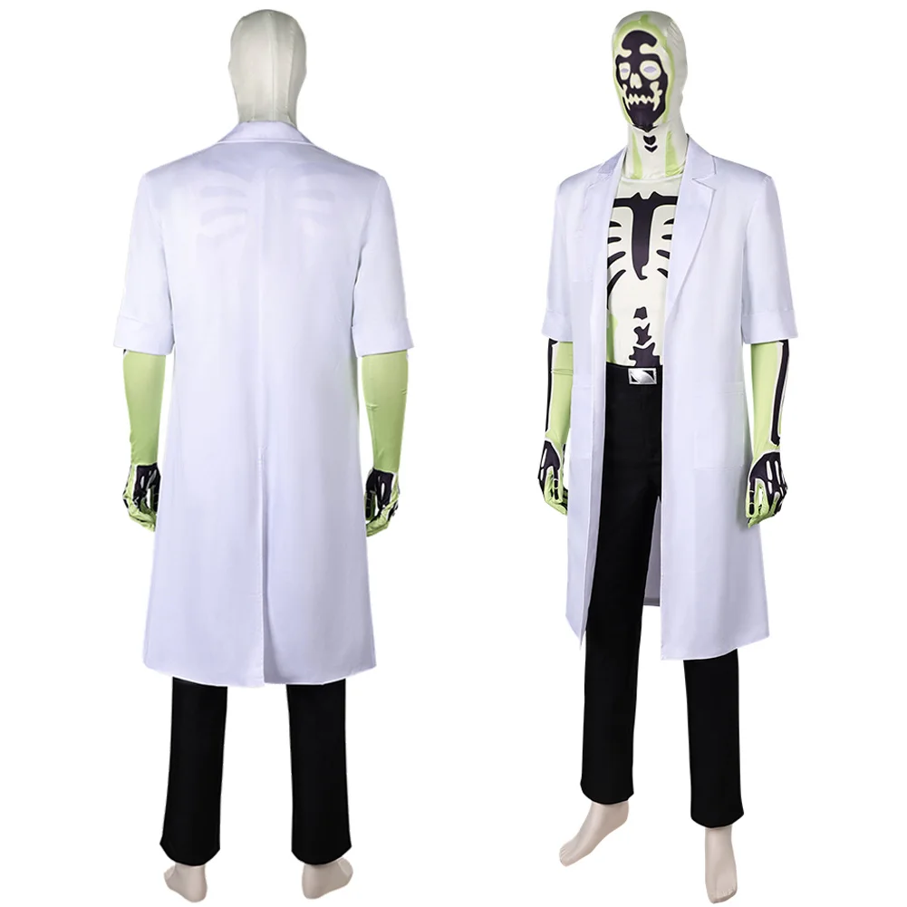 Dr. Phosphorous Cosplay Fantasy Mask Clothing Cartoon TV Biological Commando Super Villain Costume Disguise Adult Men Outfits