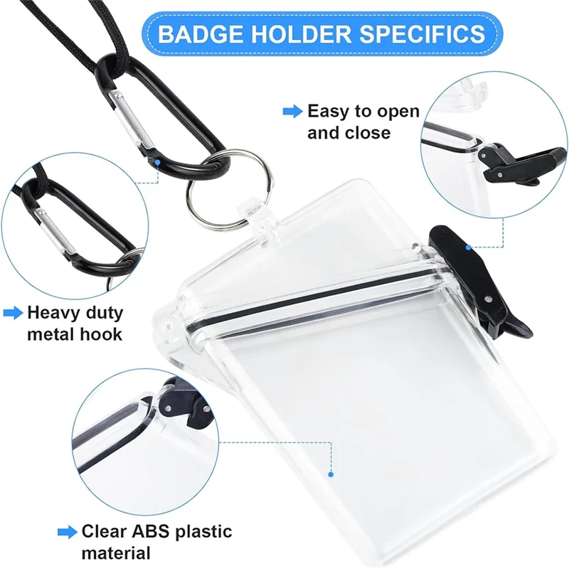 

Suitable 4 Pack Clear Waterproof Card Holder Id Card Holder Case With Lanyard And Keychain