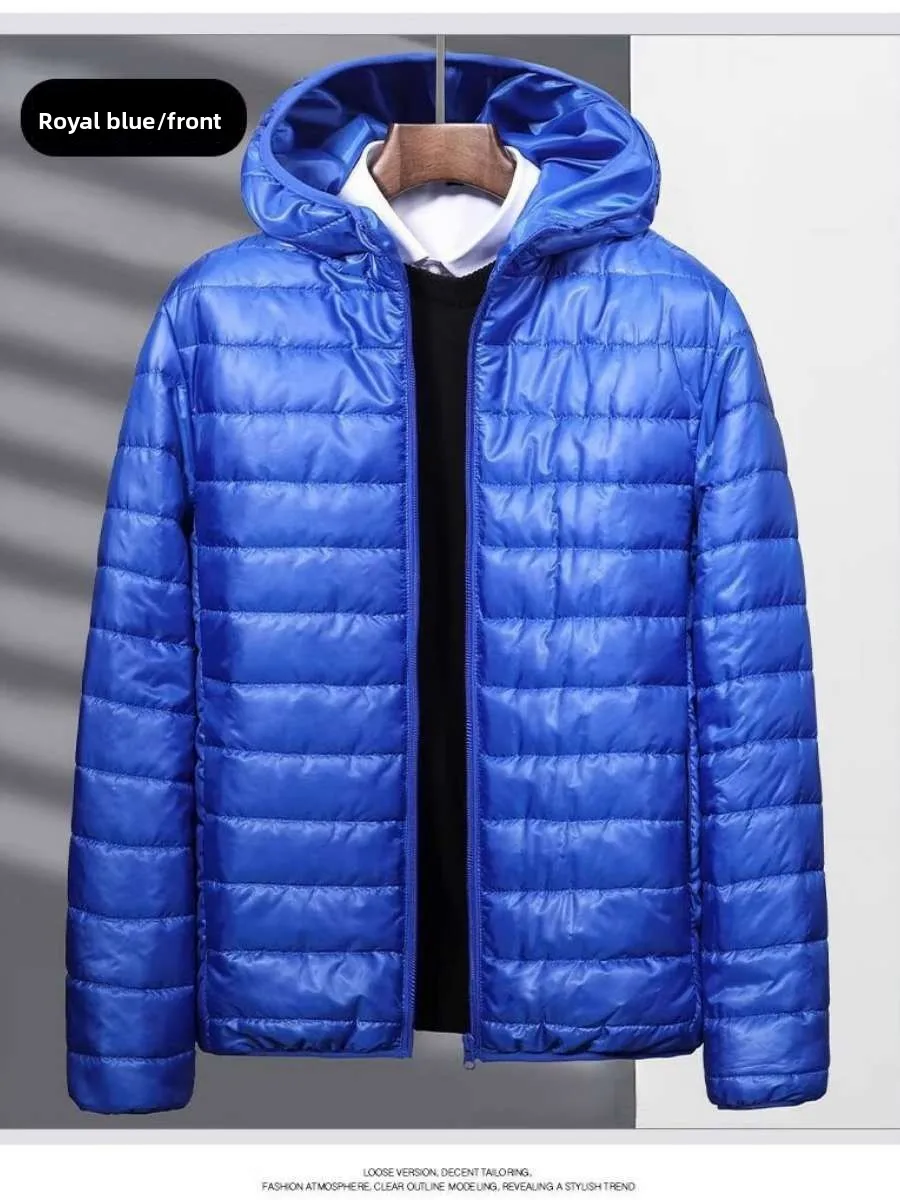 

Men's Cotton Jaet Autumn Winter Warm Casual Spor Hooded Pure Color Coat Thiened ort Sle Button Closure Side ket