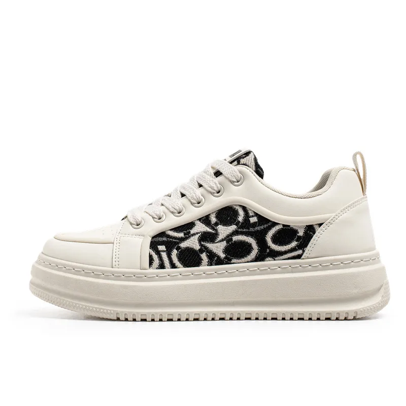 

Teenage student sports board shoes, outdoor thick soled versatile trendy shoes, motorcycle printed casual shoes