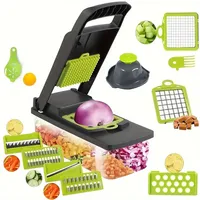 Multifunctional Vegetable Chopper with 8 Blades and Storage Container - 14-in-1 Kitchen Tool for Slicing, Dicing, and Chopping