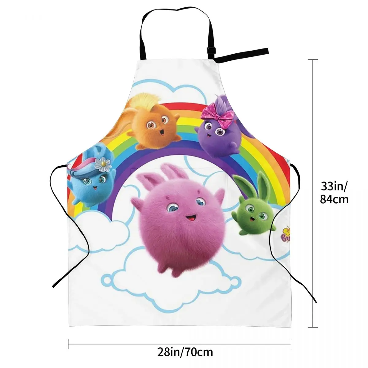 أرانب صني - مآزر أرانب قوس قزح للطهاة والطبخ والخبز، مريلة بدون أكمام لتنظيف المطبخ للنساء والرجال