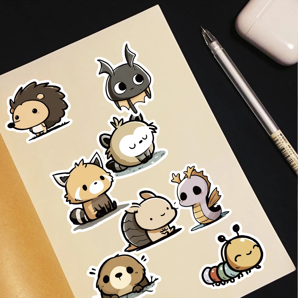 ชุดสติกเกอร์สัตว์การ์ตูนน่ารักหลากหลายแบบสำหรับตกแต่งแล็ปท็อป ขวดน้ำ สมุดภาพ งานฝีมือยอดนิยม ทันสมัย และไม่ซ้ำใคร