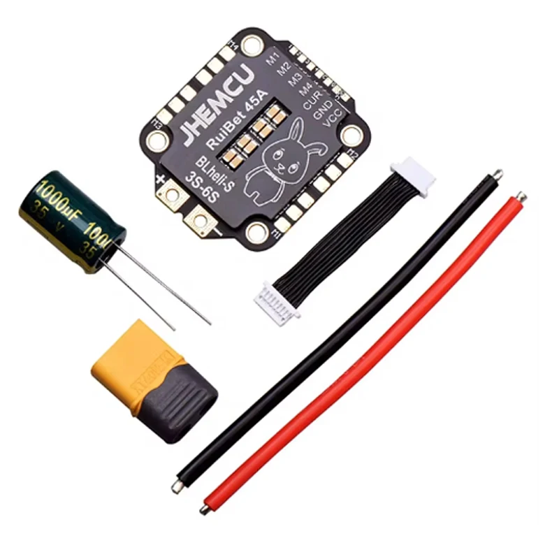 

JHEMCU Ruibet 55A ESC Blheli _ s dshot600 4 в 1 бесщеточный ESC 3-6s 30,5x30,5 M4 для RC FPV Freestyle Flight Controller Drone