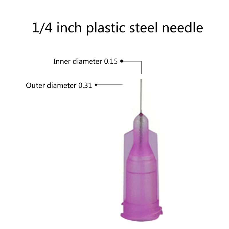 100Pcs 1/4inch Length Dispensing Needle Tips Straight Liquid Syringes Dispenser Needle Tips Easy to Use