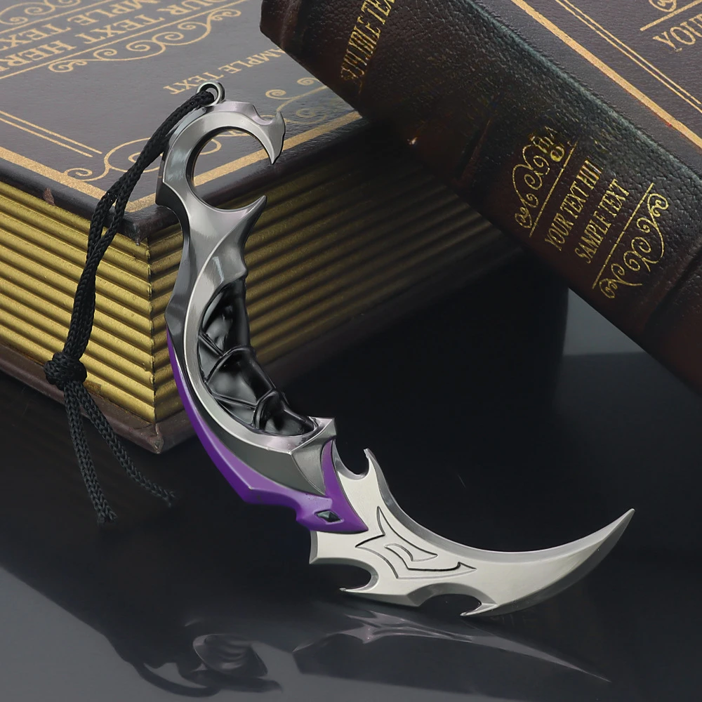 15CM Claw Knife Reaver Karambit Valorant Game Periphery Full Metal Craft Weapon Model Ornament Outdoor Train Knife Toy Boy Gifts