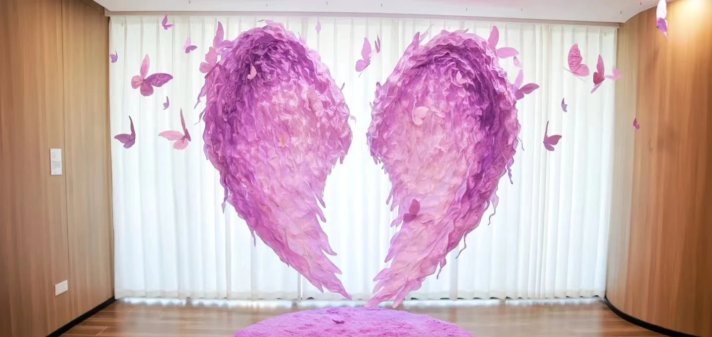 Mall Gold White Feather Background Ostrich Angel Paper Wings Holiday Party Supplies Dance Halloween Cosplay