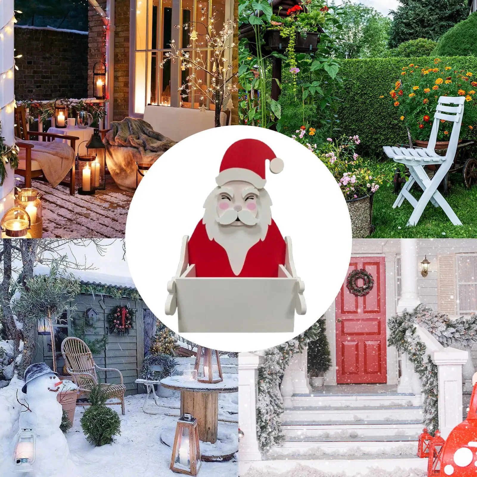 

Christmas Planter Pot Creative Cartoon Vase Holiday Table Centerpiece For Balcony Patio Decoration Home Greenery Display Desk