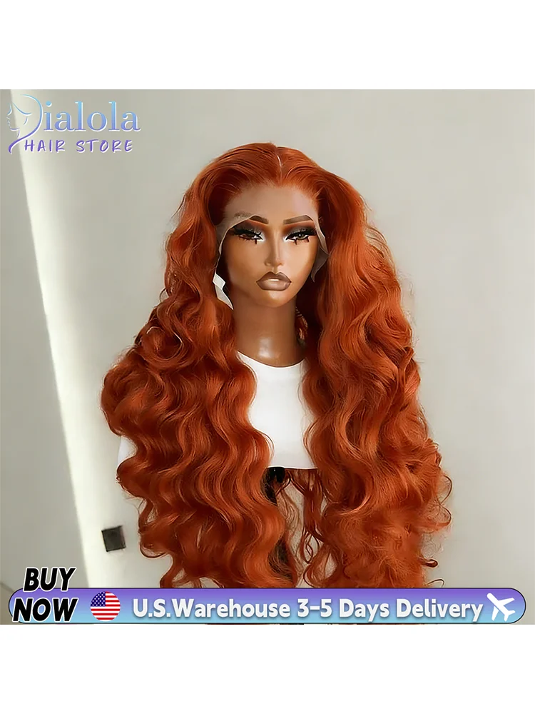 Ginger 350 kleur recht oranje mensenhaarpruiken voor zwarte vrouwen, gladde rechte stijl, zachte textuur, natuurlijk en echt uiterlijk - afbeelding 2