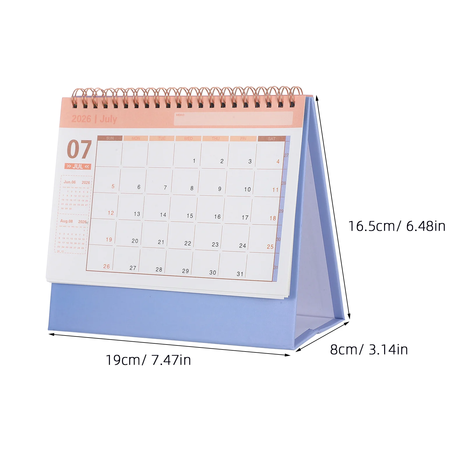 

5pcs 5 Count 18 Monthly Calendar 2026 Pocket Planner Notepad Desktop Standing 2025-2026 Table