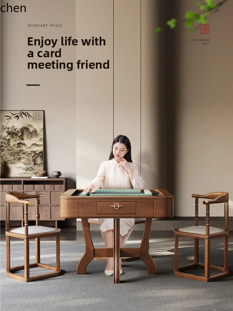 

LXC small apartment mahjong machine mahjong table dining table dual-purpose automatic integrated household tea table