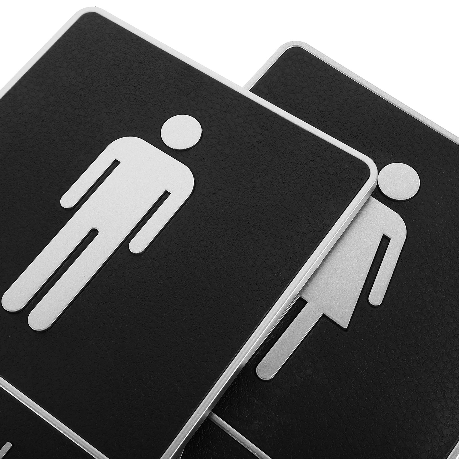 

2 Pcs Toilet Signage Men and Women Bathroom Signs Restroom for Business Male Female Universal Door Black Man