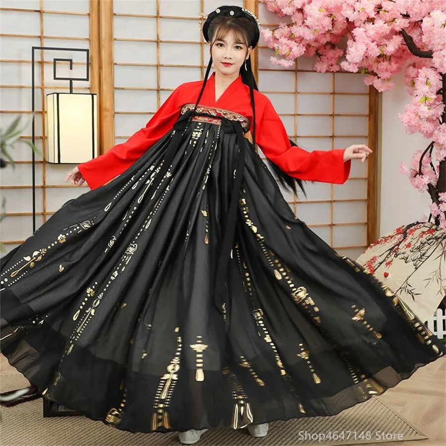 Costume Hanfu traditionnel chinois pour femme, robe de la dynastie des Prairies Han, robe de princesse financièrement, dame indépendante, danse de la dynastie Tang