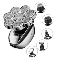 6In1 Electric Head Shaver For Bald Men 7 Blades Floating Razor Hair Trimmer USB LED Display Beard/Scalp Shaver Quick Charge