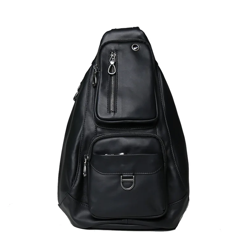 Tactical-Grade Top-Grain Leather Mens Messenger Bag Anti-Theft Crossbody Sling Pack Multi-Compartment Business Travel