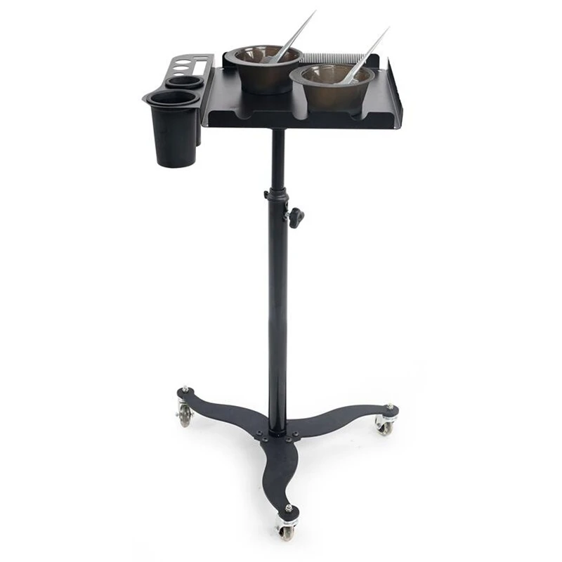

Height Adjustable Salon Tray Cart for Hair Stylists Rolling Tool Storage Trolley With Hair Extension for Hair Salons