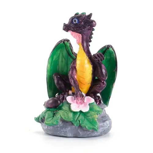 Dragon Resin Sculpture Decoration, Garden Figure Animal Decoration, Living Room Bedroom Gift (9x7x12 cm)