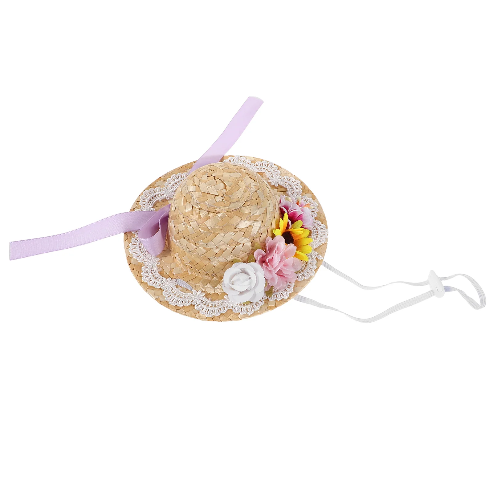 

Straw Hat Mini Figurines Craft Small Hats Ornament DIY Crafts Micro Landscape Model