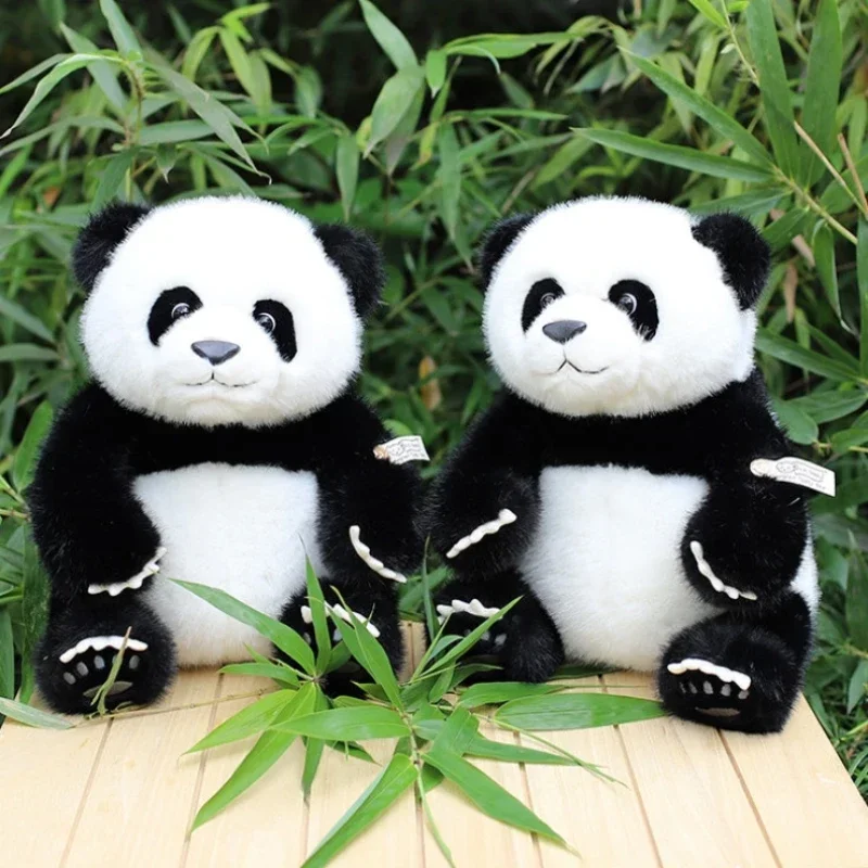 

Adorable Realistic Giant Panda Plushie Doll Cute Stuffed Wild Animal Simulation Zoo Vivid Bears Girls Hug Pillow Kids Toys Gifts