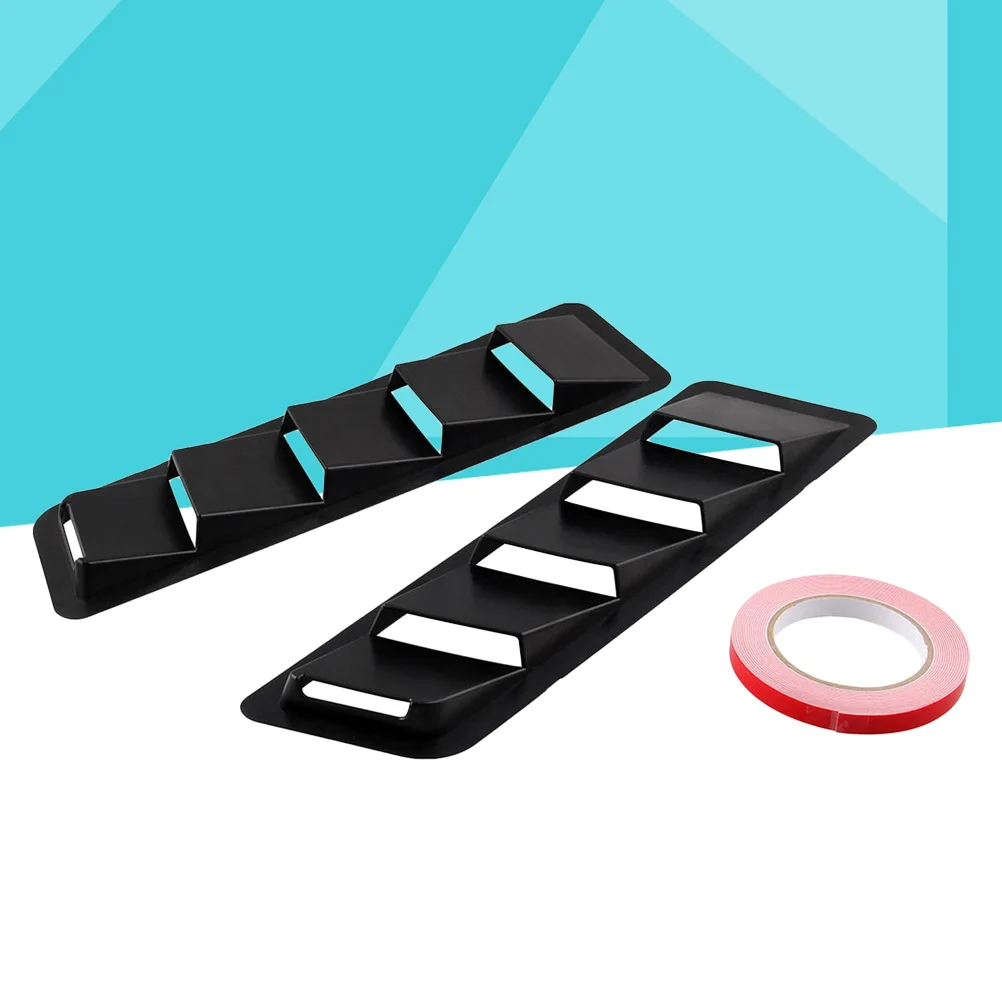 1 زوج غطاء محرك السيارة تنفيس مغرفة تدفق الهواء يعتم اغطية السيارات فتحات بونيه غطاء أسود قسط ABS أشرطة لاصقة قوية سهلة تناسب