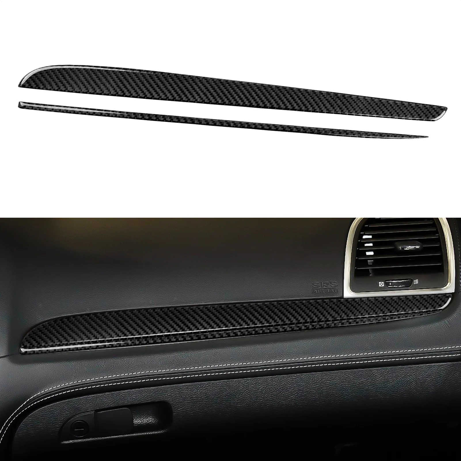 

Car Copilot Decor Strips Decals for Chrysler 300 2011- 2023 Accessories Carbon Fiber Stickers