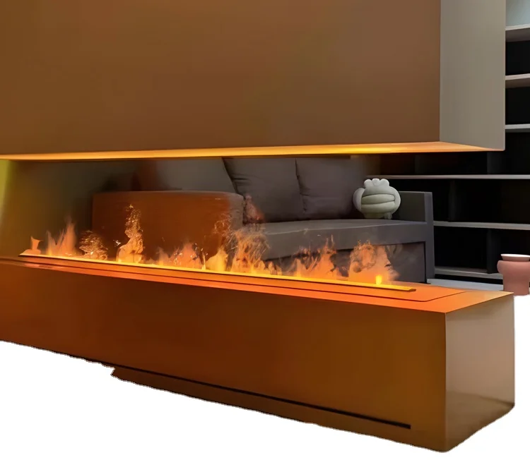 リモコン付き電気暖炉,3D LEDフレーム,蒸気,スマートカー,人工装飾,100x21x20cm