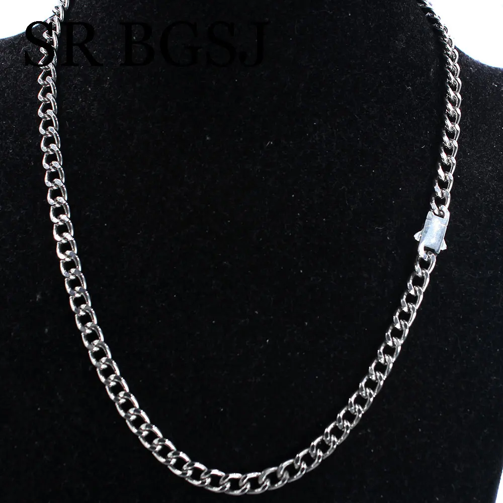 7x9mm Punk Twist New Fashion Jewelry for Men Gold Plated Stainless Steel Cuban Chain Necklace 20