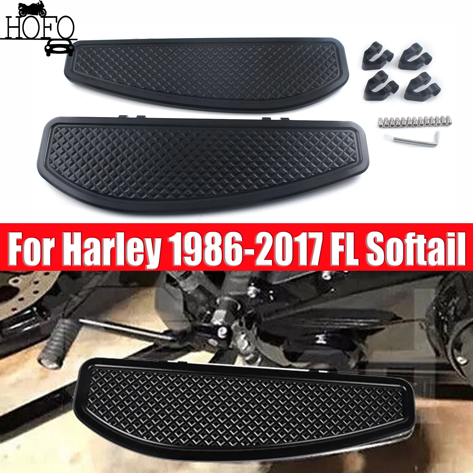 

For Harley 1986-2017 FL Softail Motorcycle Front Stretched Driver Floorboards Foot Pegs