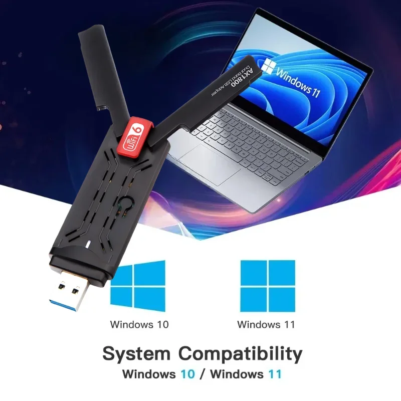 AX1800 USB WiFi 6 USB 3.0 адаптер двухдиапазонный 2,4G/5Ghz Wi-Fi приемник ключ Wi-Fi сетевая карта беспроводная для ПК ноутбука Win10/11