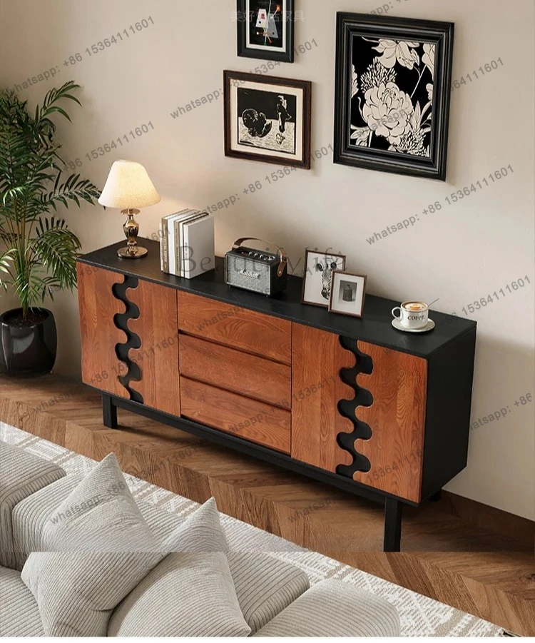 Retro Solid Wood Chest of Drawers for Home Use, Small Apartment  Wall-Mounted Entryway Storage Side Cabinet, Vintage Style