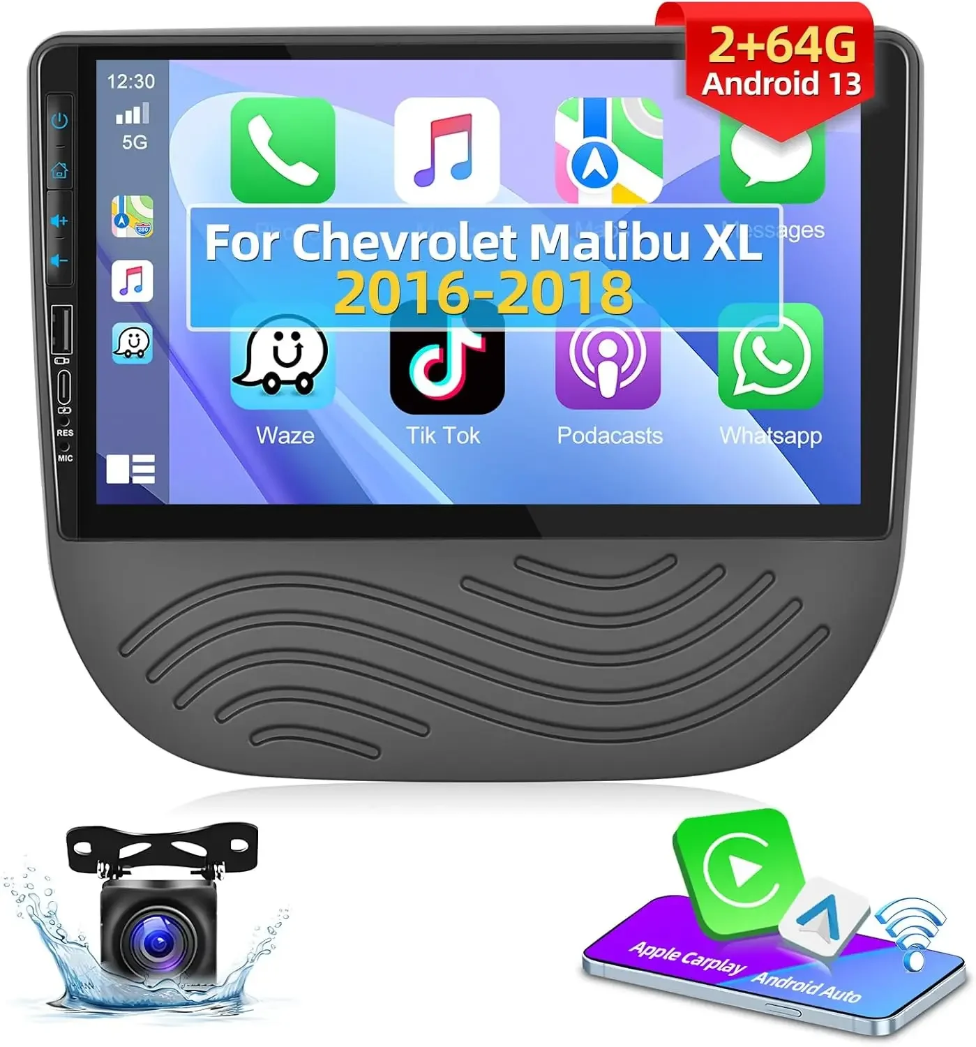 

4+64GB Android 13 Carplay Car Stereo Radio WIFI Compatible for Malibu XL 2016 2017 2018