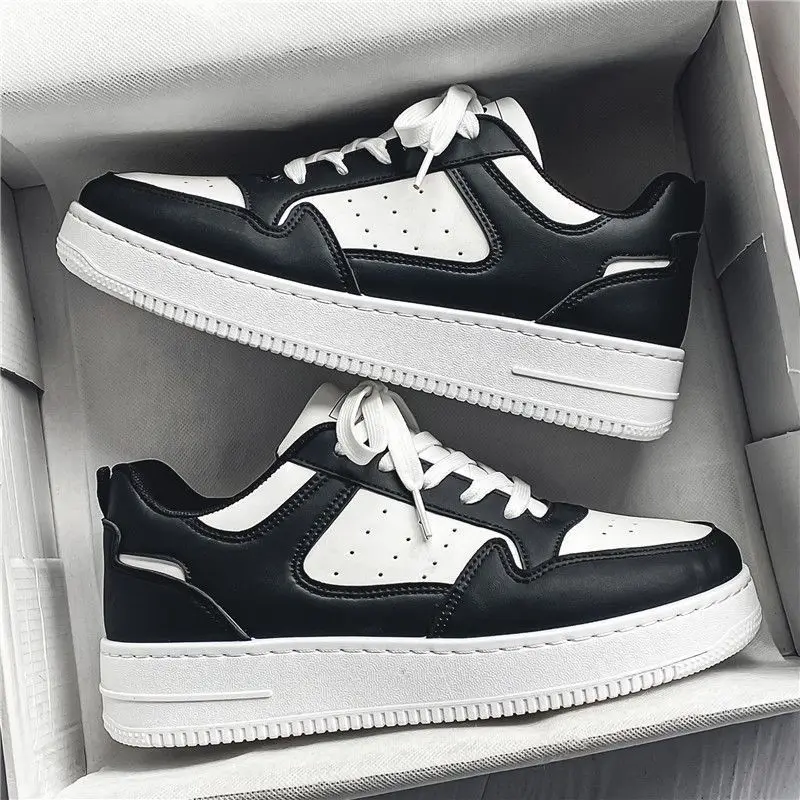 

Men's Summer Breathable Sports Casual Shoes Trendy All-Match Thick Bottom White Sneakers Fashionable Flat Shoes Korean Style