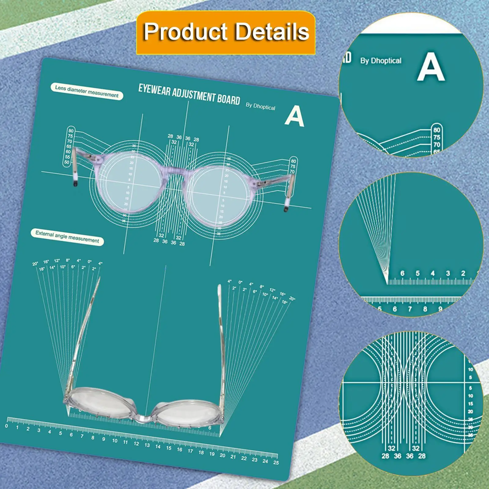 

Lens Diameter Measurement Test Pad Premium PVC Glasses Adjustment Board for Accurate Eye Care Repairs